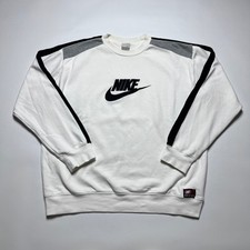 Vintage Y2K Nike Spellout Crewneck XL Pullover weiß 2000s Sweatshirt