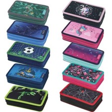 Herlitz Doppeletui gefüllt 2-fach Federtasche Federmappe Schüleretui 23-teilig