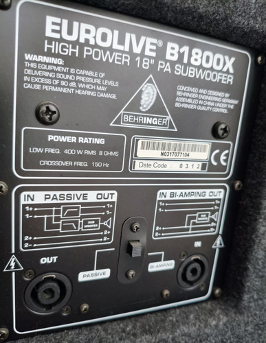 Behringer eurolive b1800x - eurolive, 18"