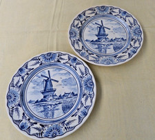 Delfter Porzellan 2 x Teller mit Windmühle * 25 cm Durchmesser * Sammler