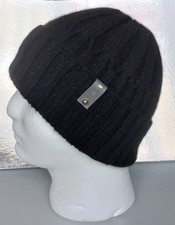 100% Kaschmir Herren Mütze gr.56-58 Schwarz selbstgestrickt