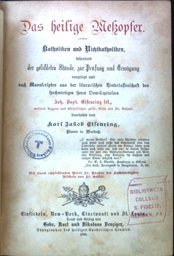Das heilige messopfer - heilige,