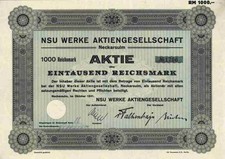 NSU Werke Neckarsulm 1941 Weinsberg Ingolstadt Audi Fiat 1000 M Wankelmotor Ro80