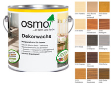 OSMO Dekorwachs Holzanstrich für innen in 0,125/0,375l/ 0,75l/ 2,5 l Wachs Farbe