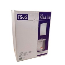 Riva Badmöbelset Waschtisch Bad Badezimmer Mini 45 cm Weiß Glänzend Kompakt