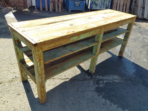 Alte vintage holz werkbank