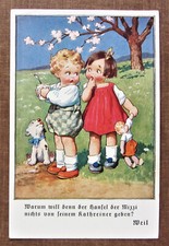 Kathreiner Kaffee Werbung - Hansel und Mizzi, 2 Kinder - Reklame Postkarte 1925