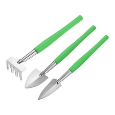 3Pack Gartengeräte Eisen Spaten Harke Pflanzenpflege Kit Grün