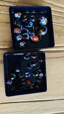 Murano Glas Perlen Schwarz 35 Perlen Millefiori Venedig versch. Größen basteln