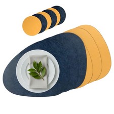 Platzset Kunstleder oval, 6