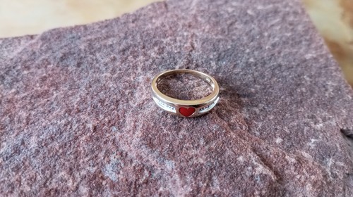 Goldring 585 mit jaspis herz - goldring,