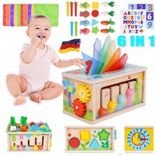 Montessori Spielzeug Pädagogisches Holz Tücherbox für Kinder ab 6-12 Monate DHL