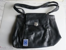 Umhängetasche von BREE, Leder, schwarz, ca. 42x33 cm