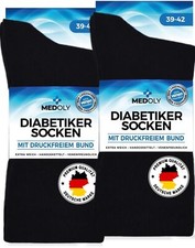6 Paar Diabetiker Socken (97% Baumwolle) ohne Gummibund - Herren Damen - MEDOLY