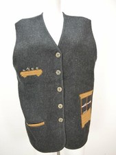 Folk Line schwarz wunderschöne Lodenweste tolle Damen Strickjacke Gr.S