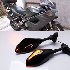 Motorrad Rückspiegel mit LED-Blinker 360°drehbar Für Ducati ST2 ST3 ST4 ST4S