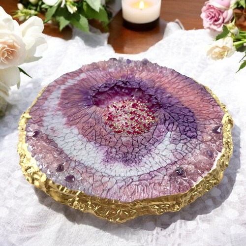 Ablett resin rund rosa - resin,