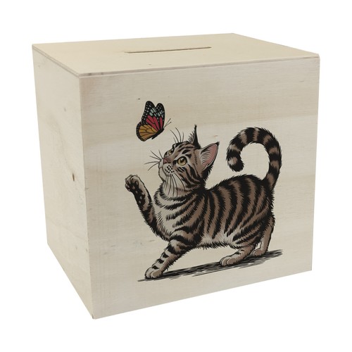 Katze mit schmetterling - katze,