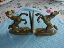 Paar vintage buchstützen Pferd hengst Messing Figur,skulptur,statue. Gebraucht.