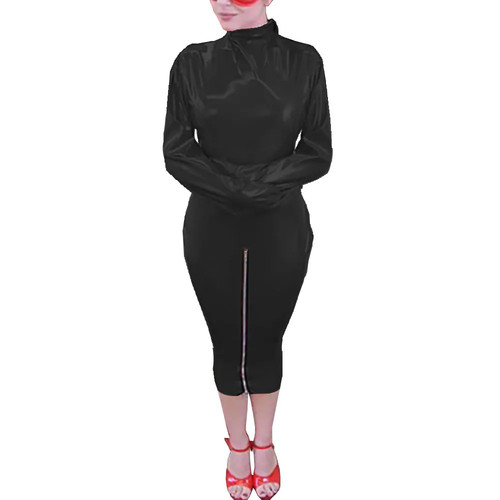 Pvc wrap hobble kleid - pvc,