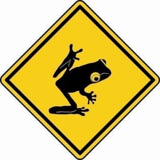 Aufkleber Achtung Laubfrosch