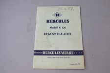 orig. Hercules Modell K 100  - Ersatzteile Liste  - bebildert! 1957