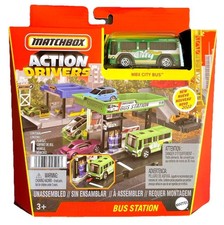 Matchbox Bus Station Action Drivers Spielset Kinder Spielzeug Modellauto Stadt