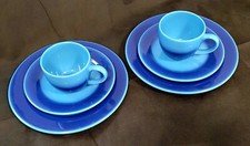 6-Teiliges Wächtersbach Keramik Set für 2 Personen Fun Factory hell/dunkel blau