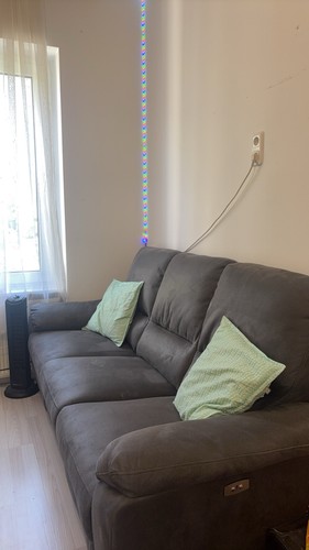 Grau braunes sofa mit - sofa,
