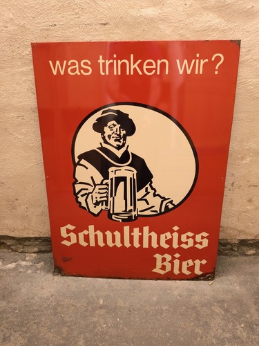 Schultheiss blechschild 80cm - blechschild,