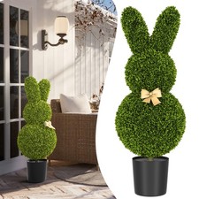 Künstliche Realistische Kugelbaum Künstliche Buchsbaum Hasenfigur Pflanzen 100cm