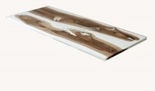 Weißer Epoxid River Esstisch