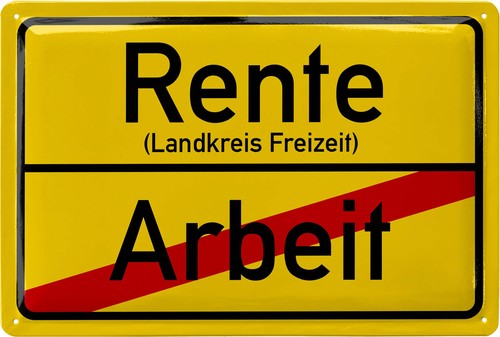 Retro blechschild rente - blechschild,