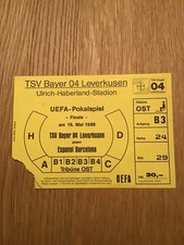Ticket Eintrittskarte Finale Uefa Cup 1988 Bayer Leverkusen - Espanol Barcelona