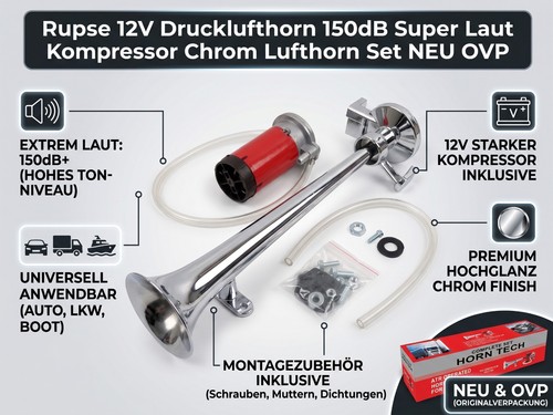Rupse 12v drucklufthorn 150db - drucklufthorn,