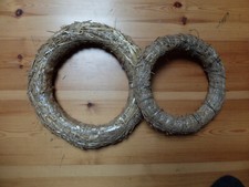 2x Natur Strohring Strohkranz Türkranz Adventskranz Basteln 34cm + 27 cm Gesteck