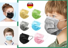 Einweg Maske Kinder 3-14 Jahre Farbwahl schwarz rosa blau grün Einmal Mundschutz