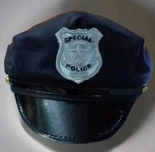 Special Police Polizeimütze Köstüm Kopfbedeckung Schwarz