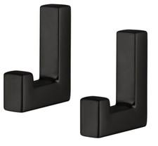 Kleiderhaken eckig schwarz - 2x,