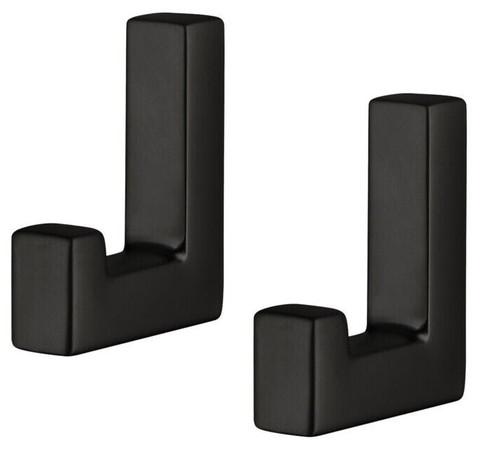 Kleiderhaken eckig schwarz - 2x,