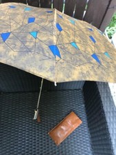 Original Vintage Knirps Handtaschen Regenschirm ☂️ geometr. Muster U2
