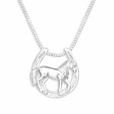 Pferd im Hufeisen Halskette