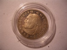 Drittes Reich 2 Mark Luther J. 352, Silber Buchstabe "F" in PP-, Proof. Selten!