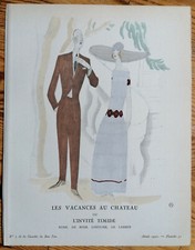 Art Deco Gazette de Bon Ton Pochoir Vacances au chateau von Benito - 1920