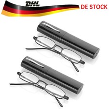 2 Pack Lesebrille Leser für Männer Frauen Brille mit Stift-Clip-Röhrenetui DE