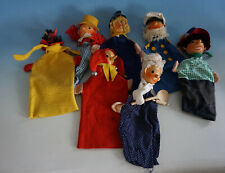 RS0121-079: 7 Figuren Handpuppen Kasper Kasperl Theater Holz bemalt  