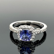 RING GR. 18 (CA.56) AUS 925/- SILBER MIT TANSANIT & ZIRKONIA  SCHMUCKJAGD