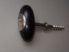 Korkenzieher alt f Wein 20er 30er  gemarkt  schwarz wie Ebenholz Monogramm E. S.