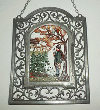 dekoratives ZINN - Wandbild - Jagd Jäger, Wald