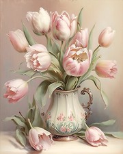 Wandbild tulpen blumen vintage - tulpen,